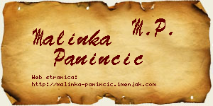 Malinka Paninčić vizit kartica